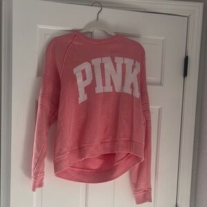 PINK Victoria's Secret Coral Sweatshirt with White Logo
